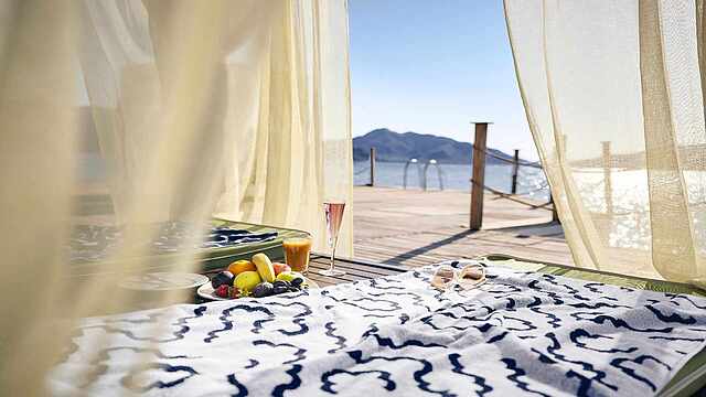 daybed on the beach daybed on the baech at TUI BLUE Grand Azur