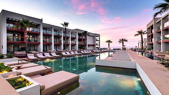TUI BLUE Zante Maris pool at sunset